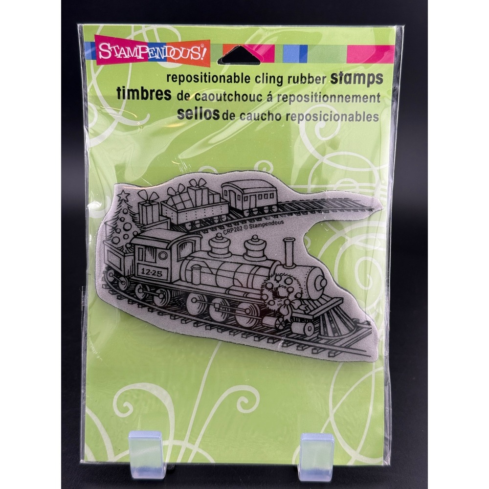 Stampendous Cling Toy Train Rubber Stamp CRP202 Christmas Holiday Locomotive